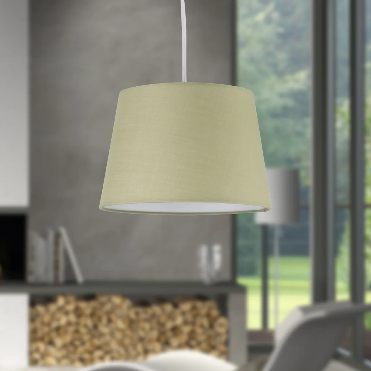 Sage Green Cotton 23cm Tapered Cylinder Pendant Or Lamp Shade - Sage Green – image 3