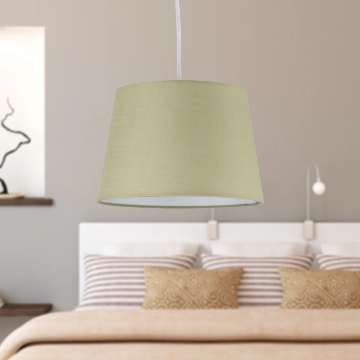 Sage Green Cotton 23cm Tapered Cylinder Pendant Or Lamp Shade - Sage Green – image 4