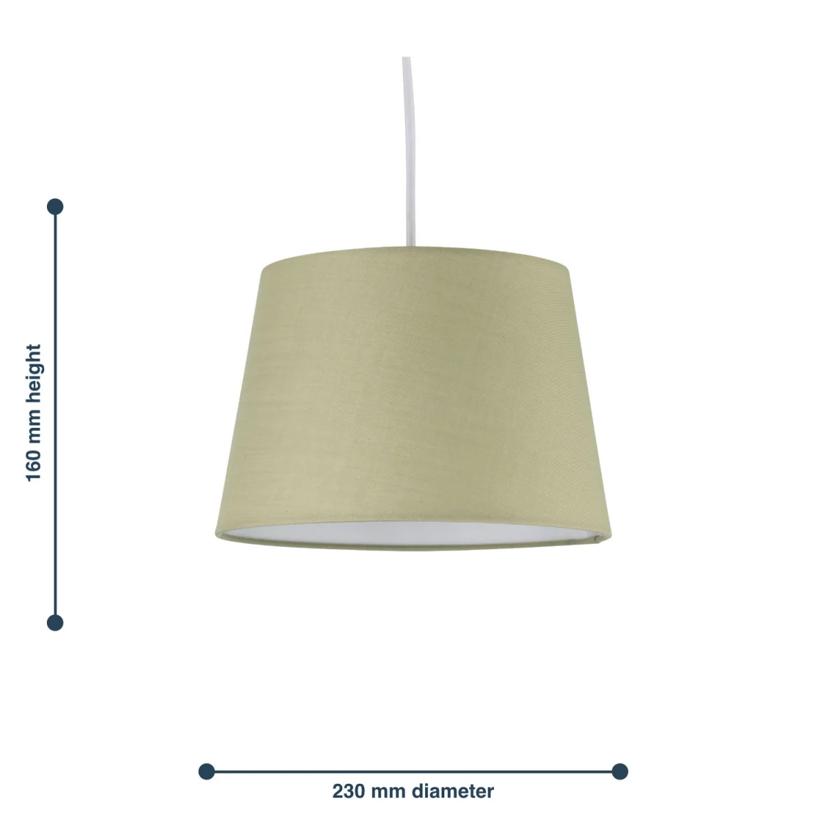 Sage Green Cotton 23cm Tapered Cylinder Pendant Or Lamp Shade - Sage Green – image 5