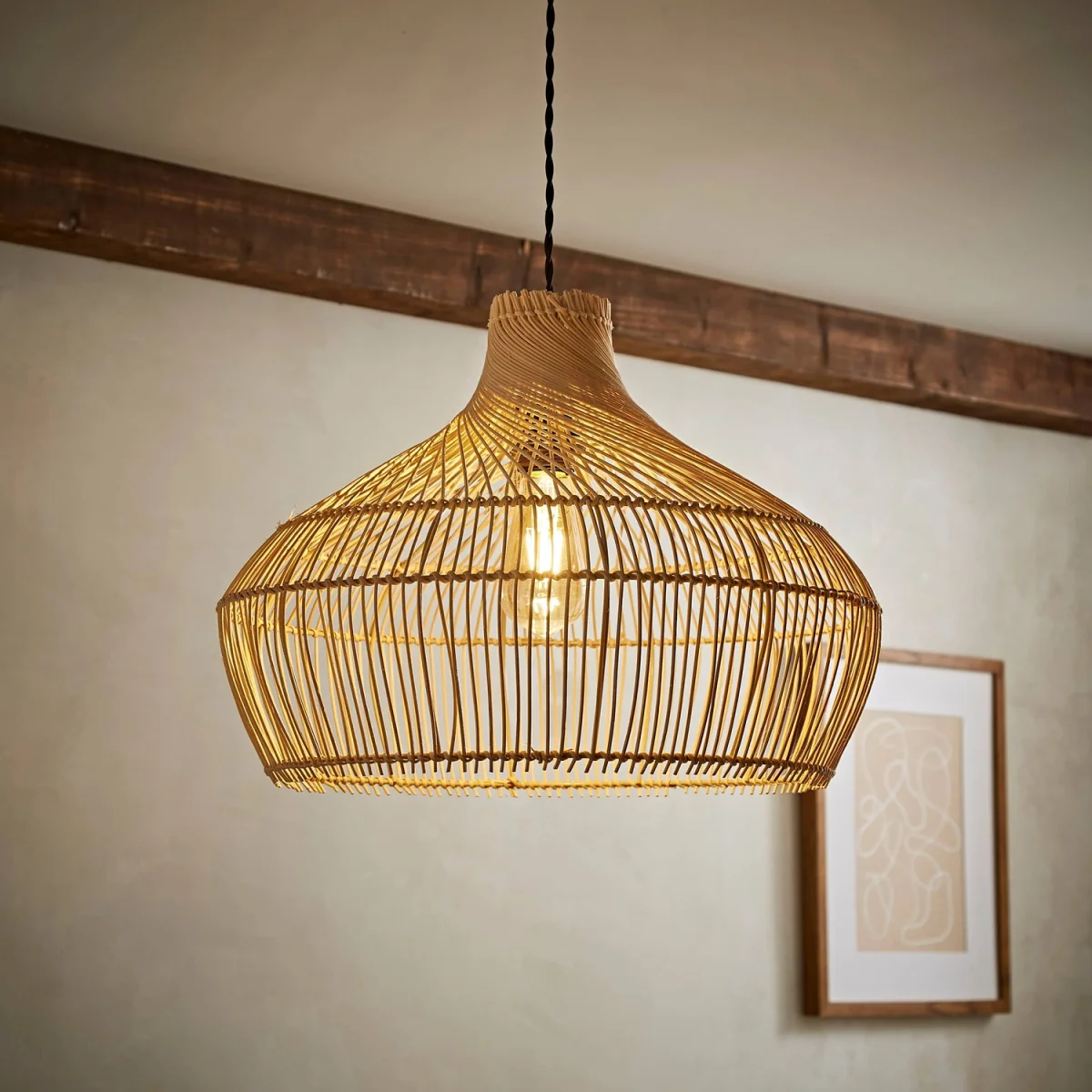 Anais Natural Rattan Wicker Easy Fit Ceiling Lamp Shade / Yes - Natural / No – image 3