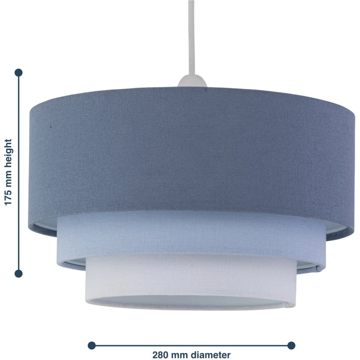 Gabi Easy Fit Fabric Pendant Shade - Blue Ombre Linen – image 6