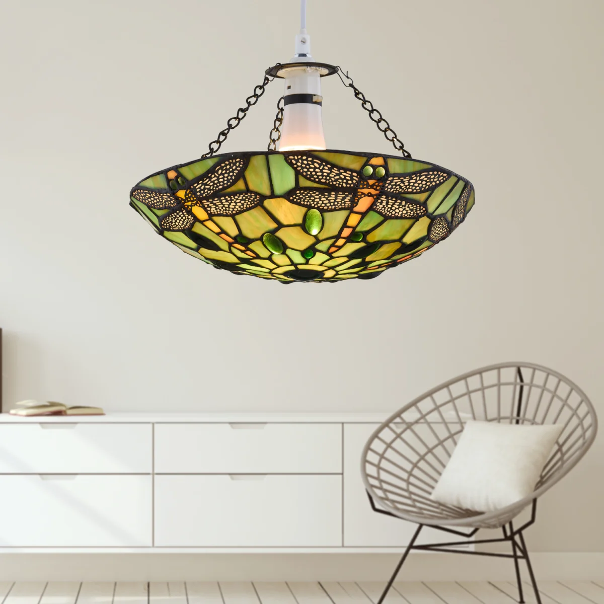 Laurel Easy Fit Glass Pendant Shade - Tiffany Decorated Glass – image 2