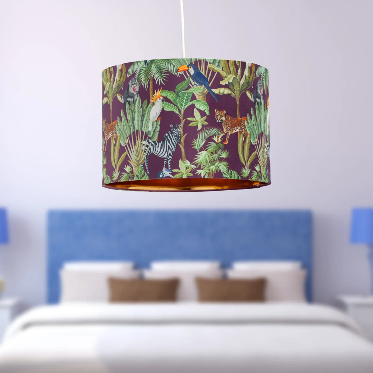 Set Of 2 Safari Velvet Safari 30cm Pendant Or Table Lamp Shades - Safari – image 7