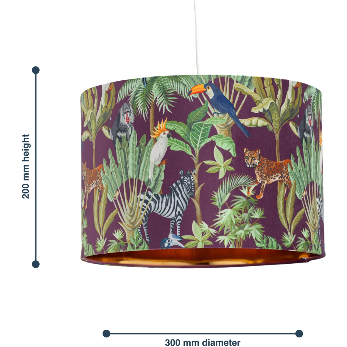 Set Of 2 Safari Velvet Safari 30cm Pendant Or Table Lamp Shades - Safari – image 9