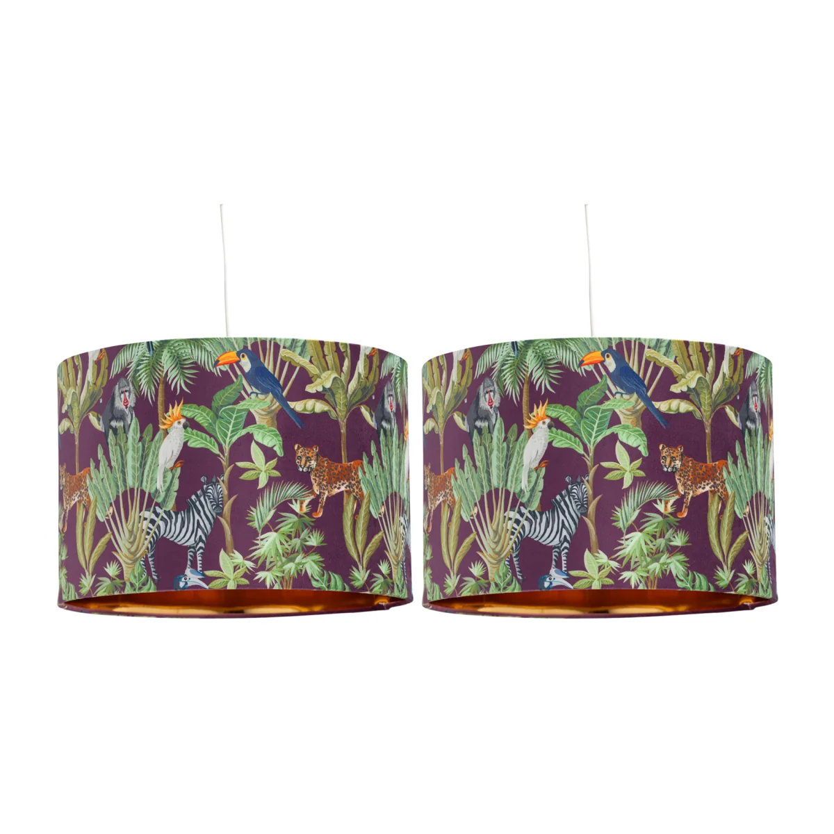 Set Of 2 Safari Velvet Safari 30cm Pendant Or Table Lamp Shades - Safari – image 1