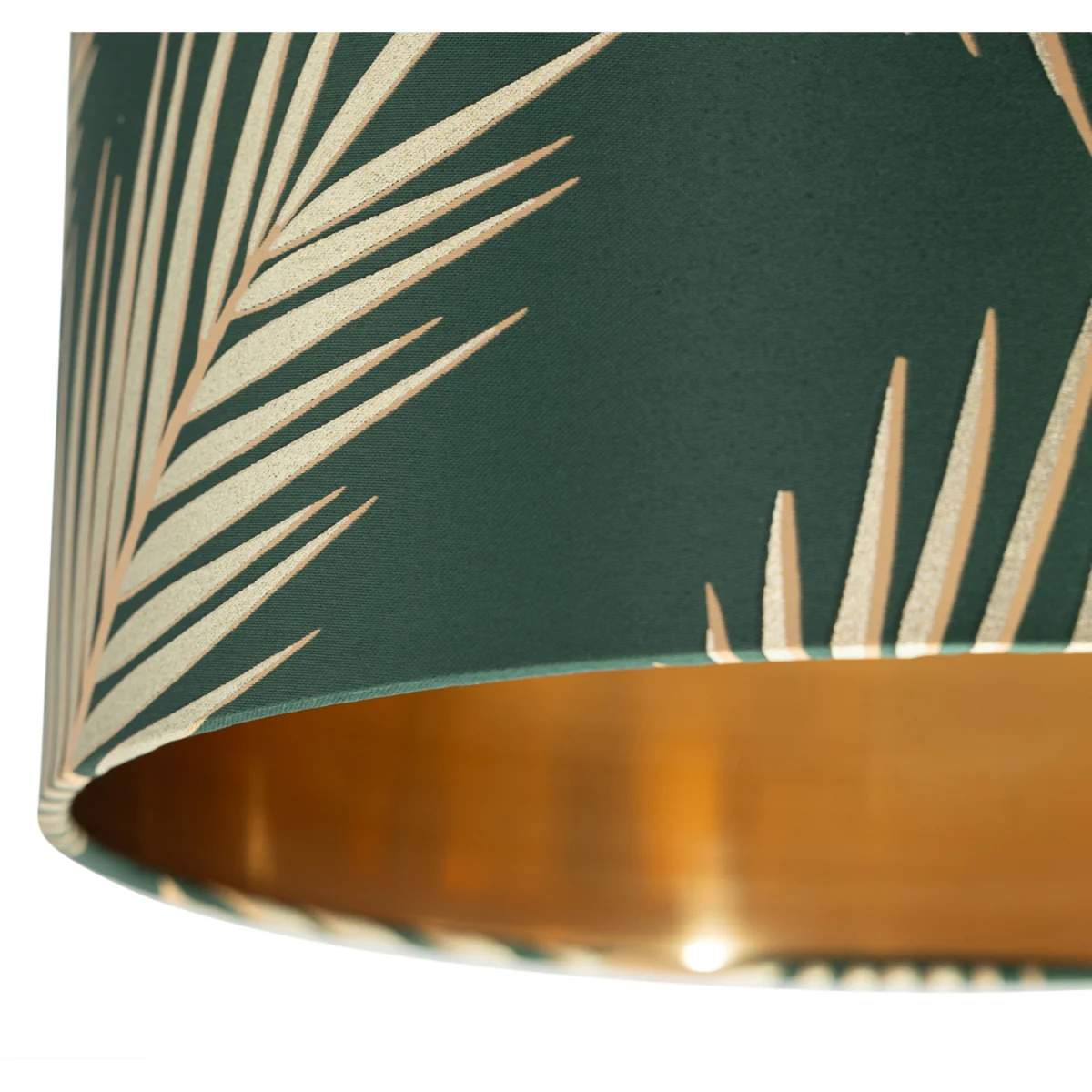 Tropica Easy Fit Fabric Pendant Shade - Dark Green Fabric And Gold Embossed Foil – image 5