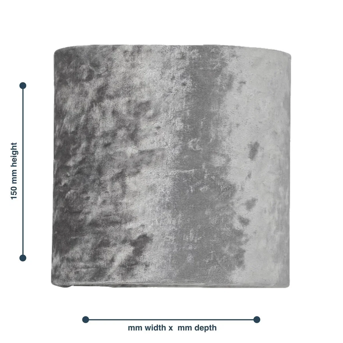 Grey Crushed Velvet 15.5cm Table Lamp Shade - Grey Velvet – image 5