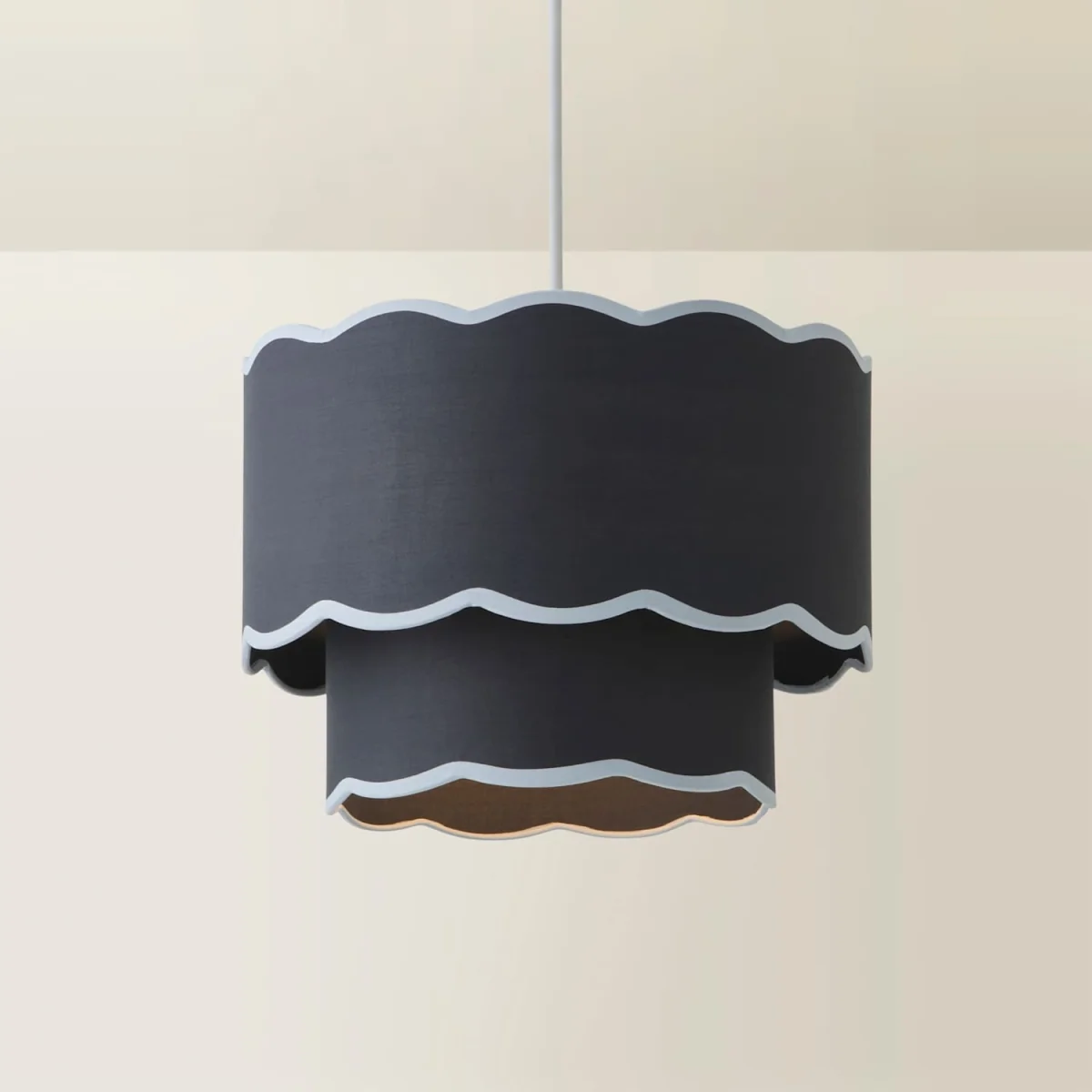 Sloane 2 Tier Colour Clash Scallop Ceiling Lamp Shade - Blue / Plastic – image 2