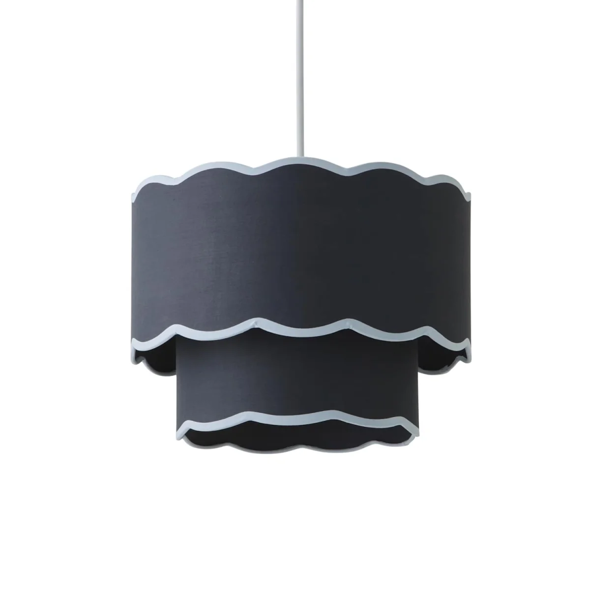 Sloane 2 Tier Colour Clash Scallop Ceiling Lamp Shade - Blue / Plastic – image 6