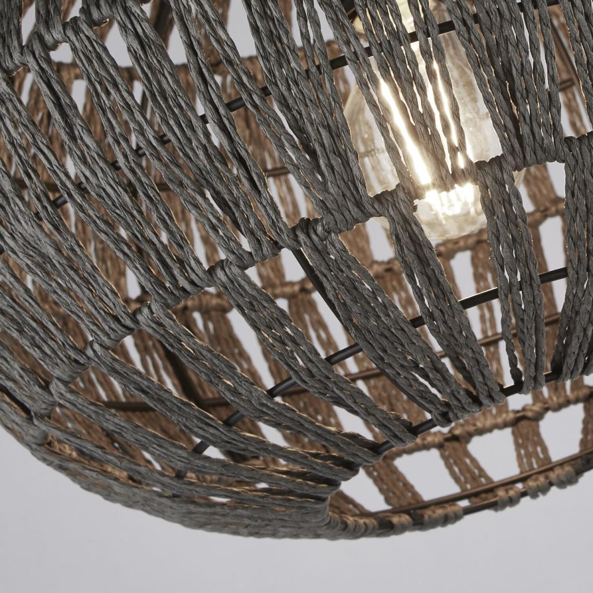 Grey Rattan Non Elec Pendant Shade  - Grey – image 3