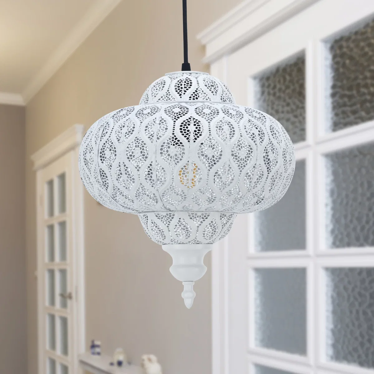 Lucero White Moroccan Easy Fit Pendant Shade - Matt White – image 4