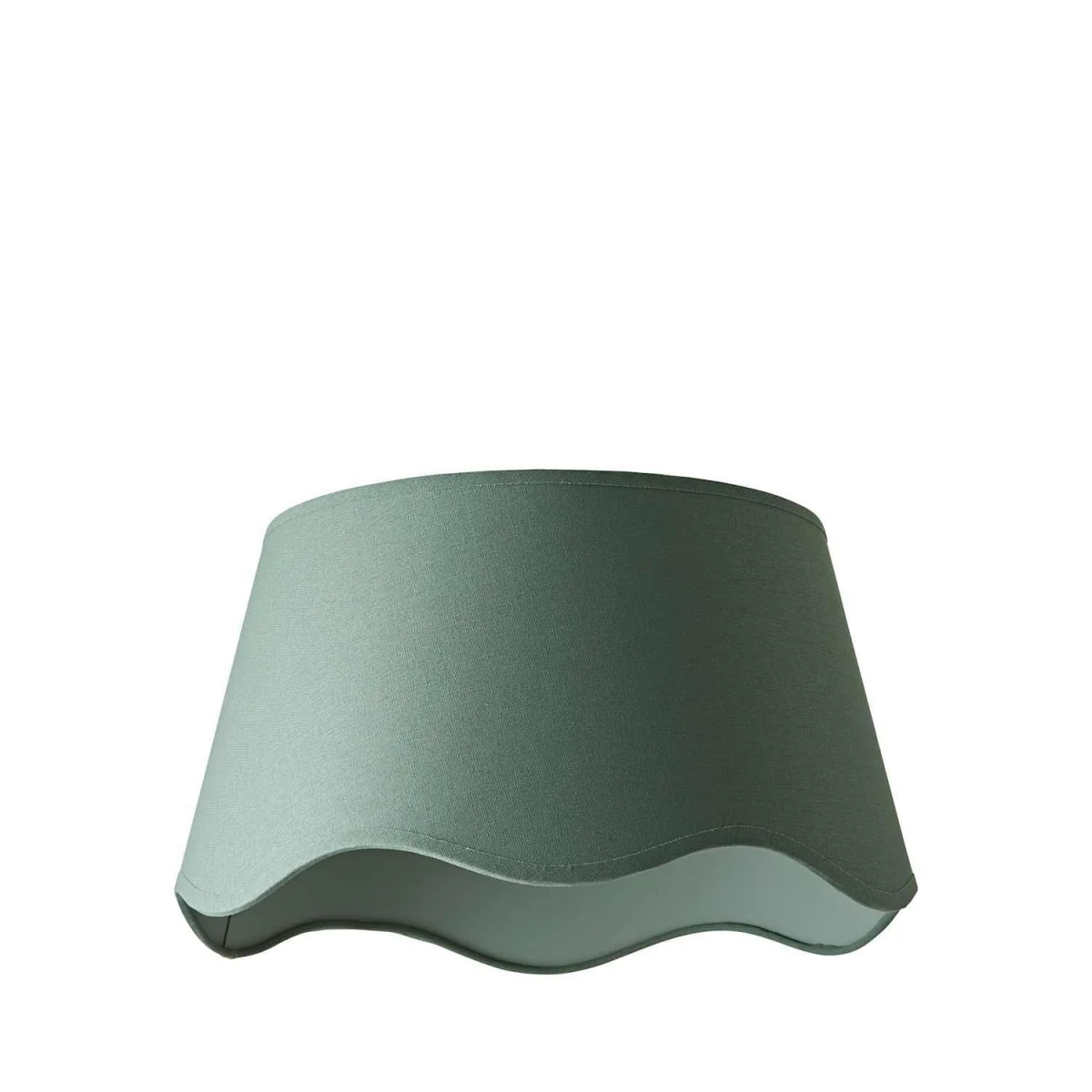 Mabel Large Scallop Edge Linen Lamp Shade - Sage Green / 0.49kg – image 2