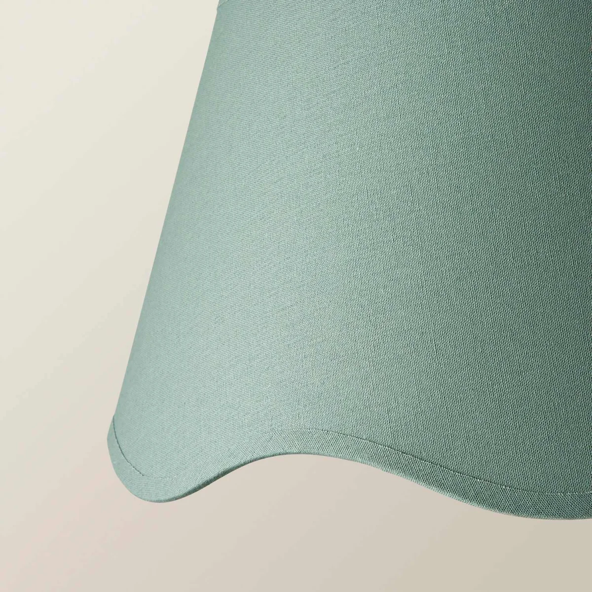 Mabel Large Scallop Edge Linen Lamp Shade - Sage Green / 0.49kg – image 5