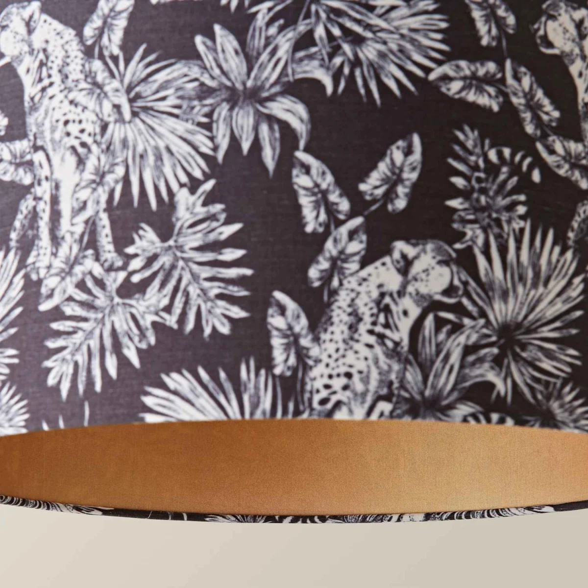 Ariella Animal Print Gold Inner Lamp Shade - Black / 0.37kg – image 2