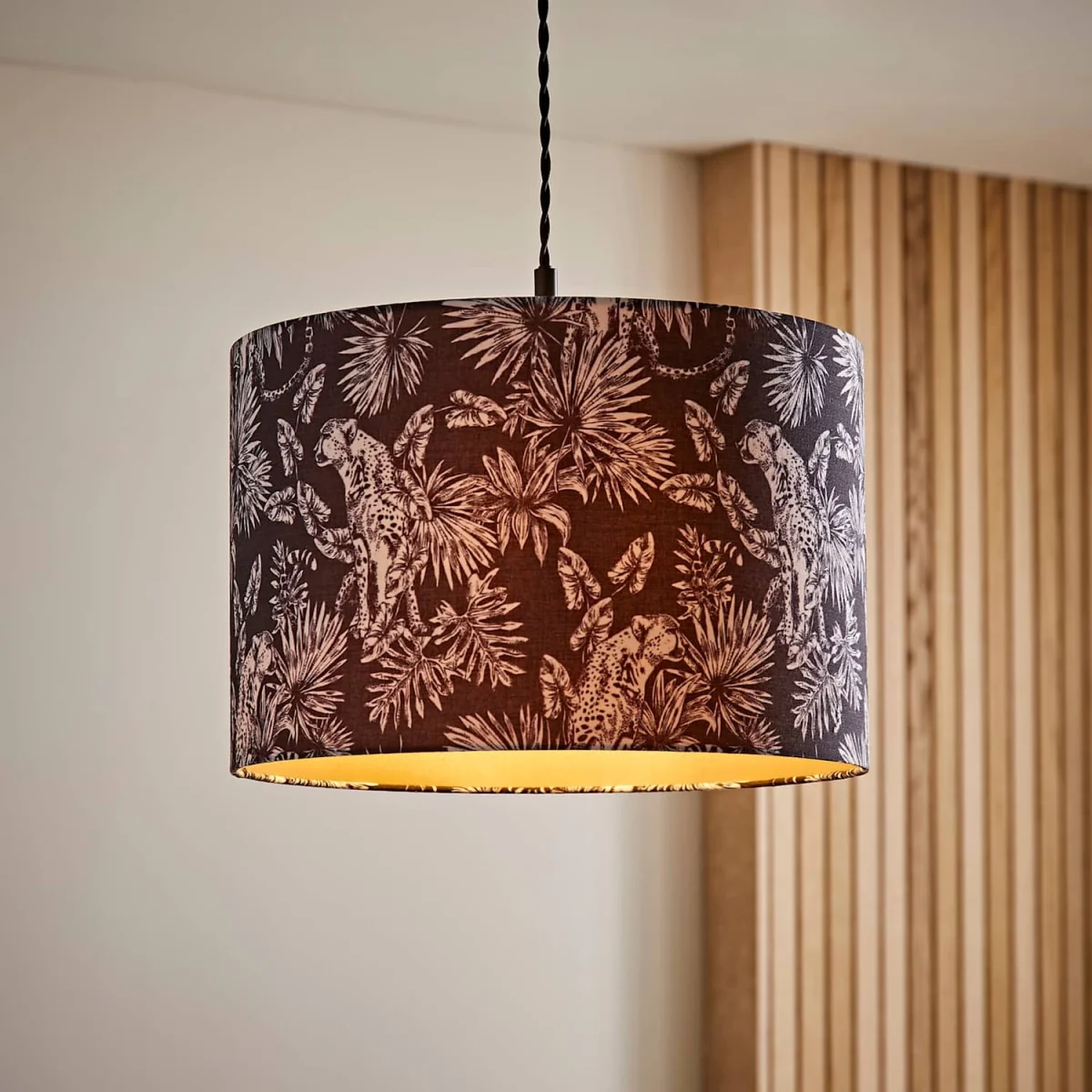 Ariella Animal Print Gold Inner Lamp Shade - Black / 0.37kg – image 3