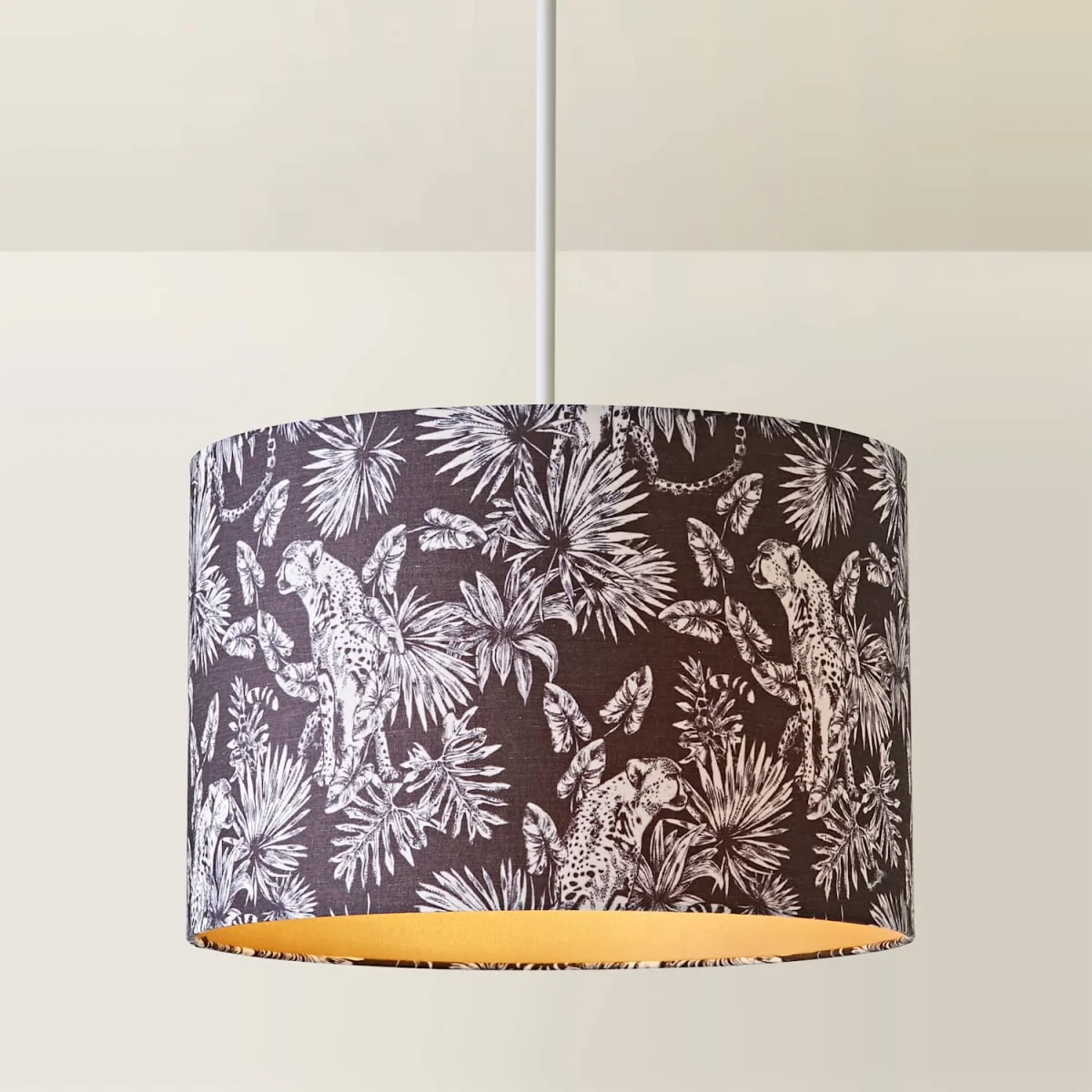 Ariella Animal Print Gold Inner Lamp Shade - Black / 0.37kg – image 5