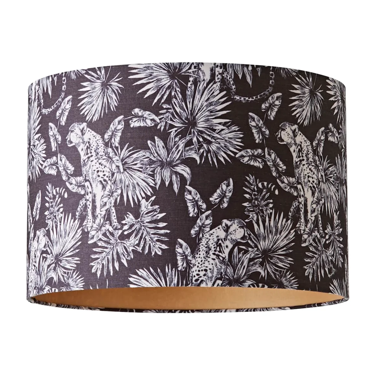 Ariella Animal Print Gold Inner Lamp Shade - Black / 0.37kg – image 1