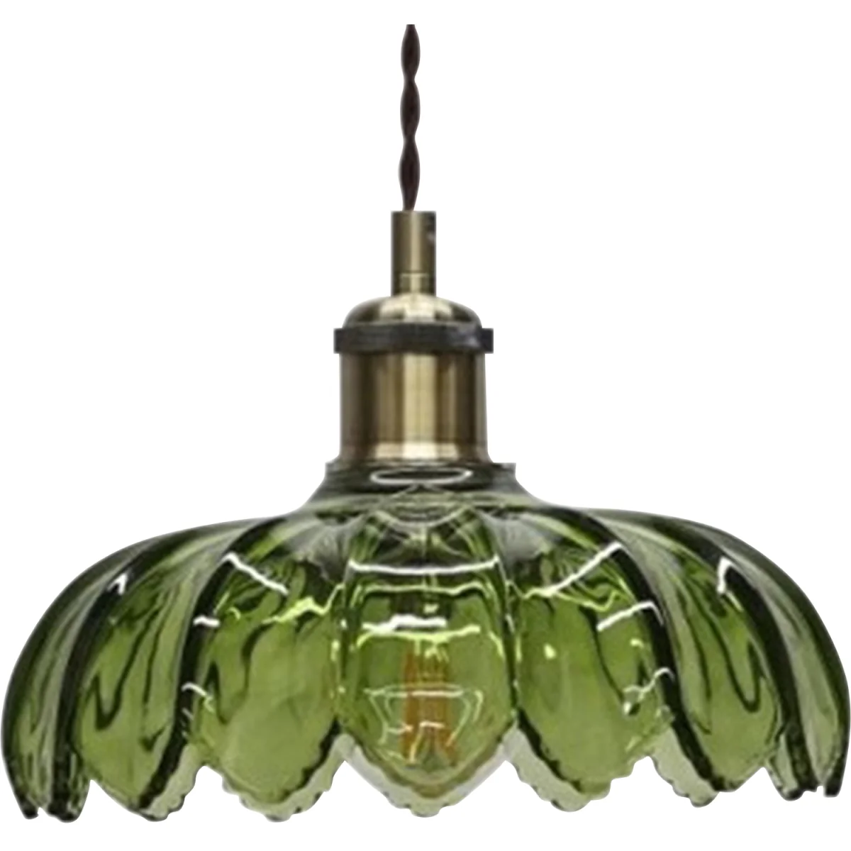 Alice Easy Fit Glass Pendant Shade - Clear Green Glass – image 4