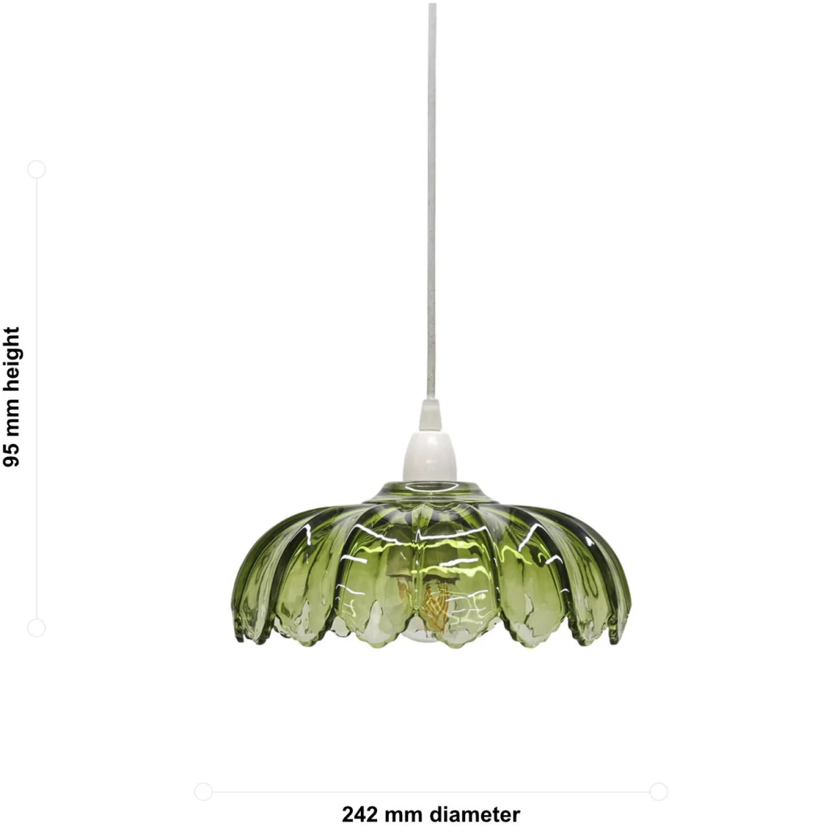 Alice Easy Fit Glass Pendant Shade - Clear Green Glass – image 5