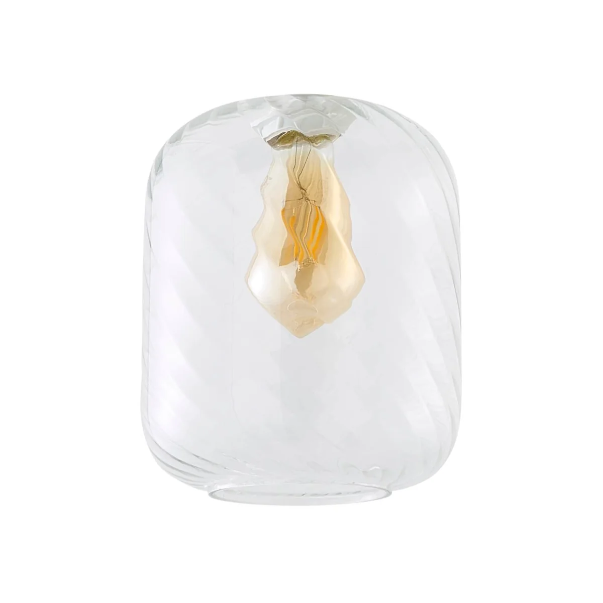 Emery Clear Oval Swirled Glass Easy Fit Ceiling Lamp Shade - Clear / No - Clear – image 6