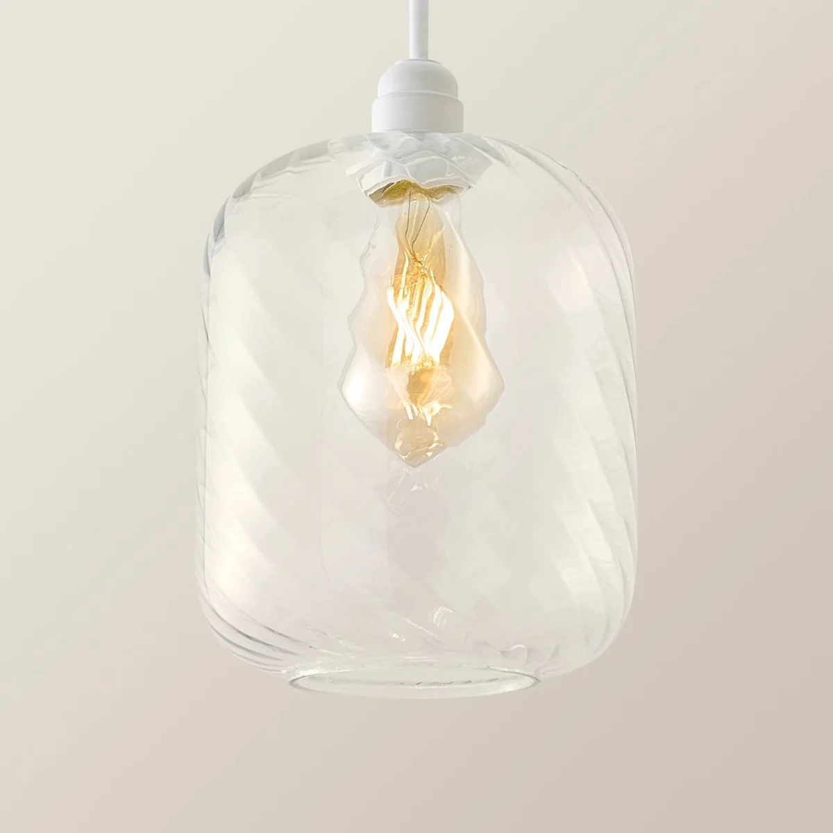 Emery Clear Oval Swirled Glass Easy Fit Ceiling Lamp Shade - Clear / No - Clear – image 7