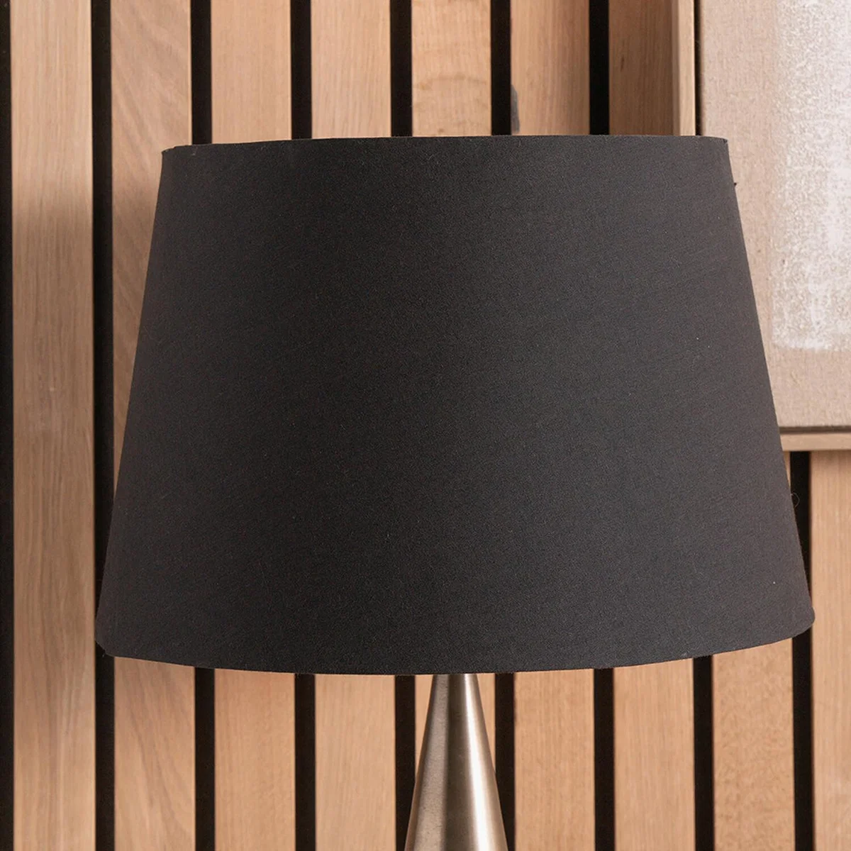 20cm Tapered Poly Cotton Lampshade for Table Lamp and Floor Lamp - Black