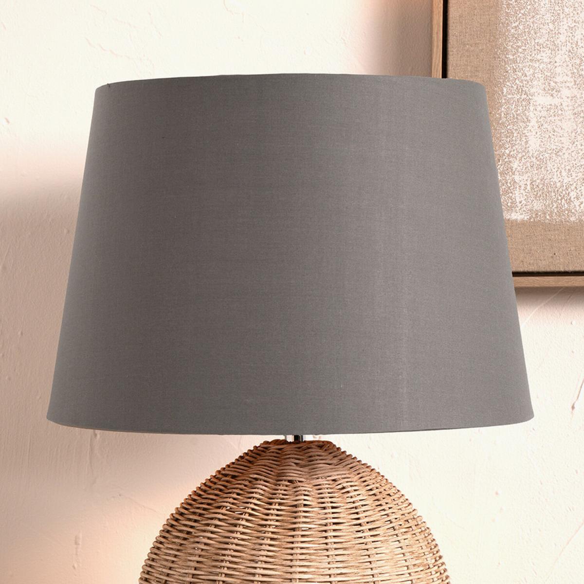 20cm Tapered Poly Cotton Lampshade for Table Lamps and Floor Lamps - Grey