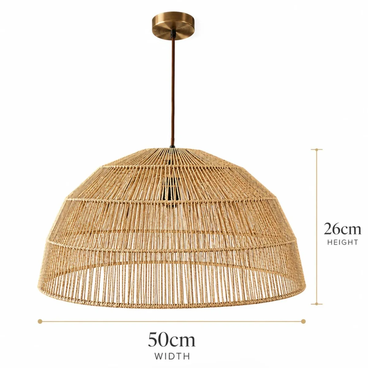 CGC Thalia Natural Woven Hemp 50cm Dome Lampshade - Natural Beige – image 2