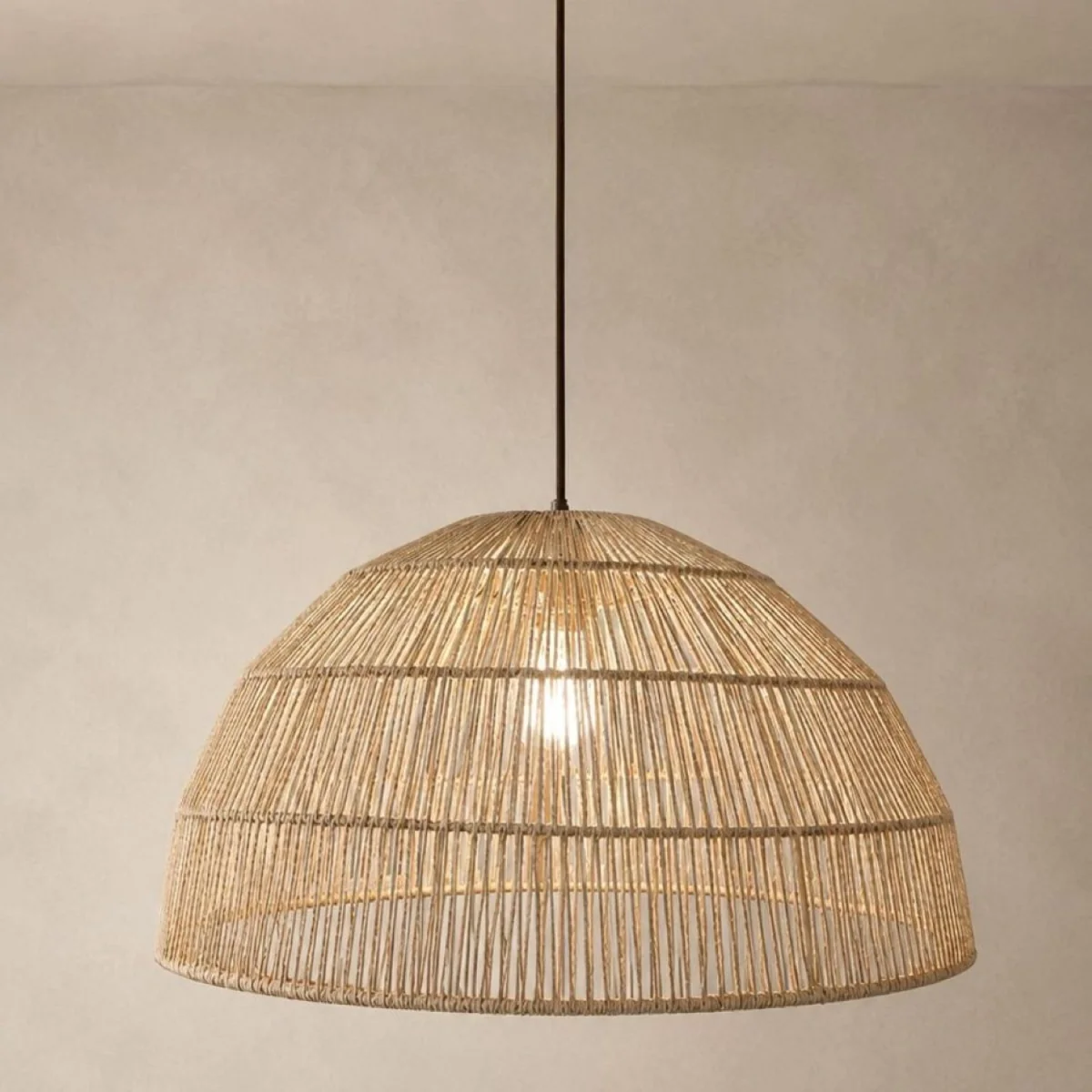 CGC Thalia Natural Woven Hemp 50cm Dome Lampshade - Natural Beige – image 1