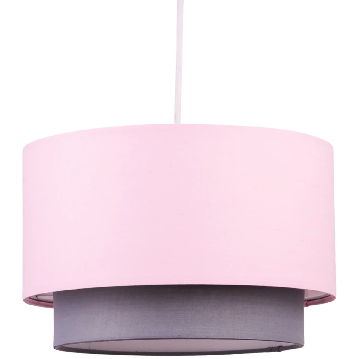 Pair Of Pink & Grey 2 Tier Light Shades - Pink – image 2