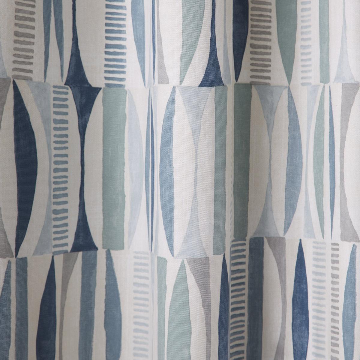 Cuba Teal Eyelet Curtains Blue, Green and White – image 4