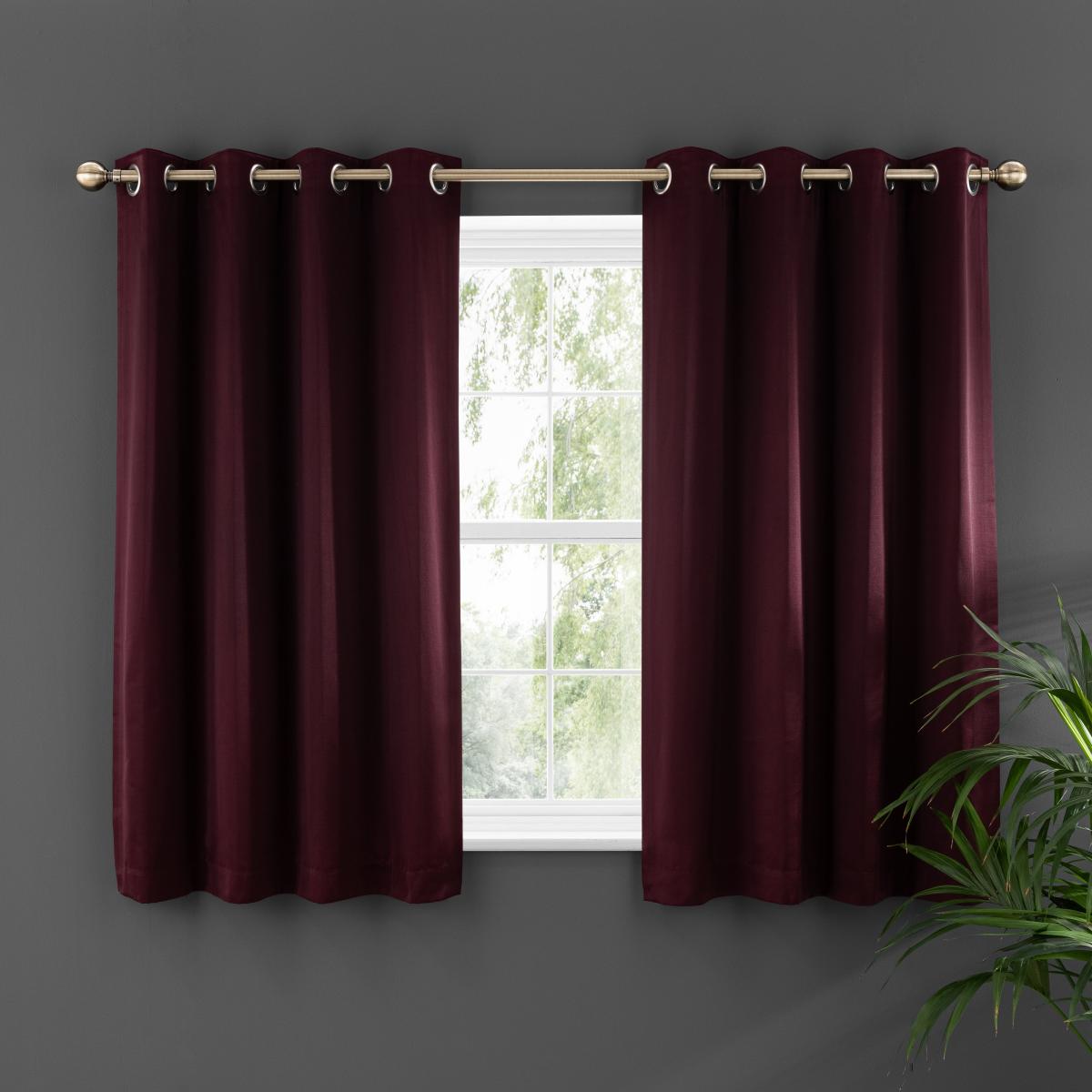 Satin Merlot Eyelet Curtains Merlot – image 5