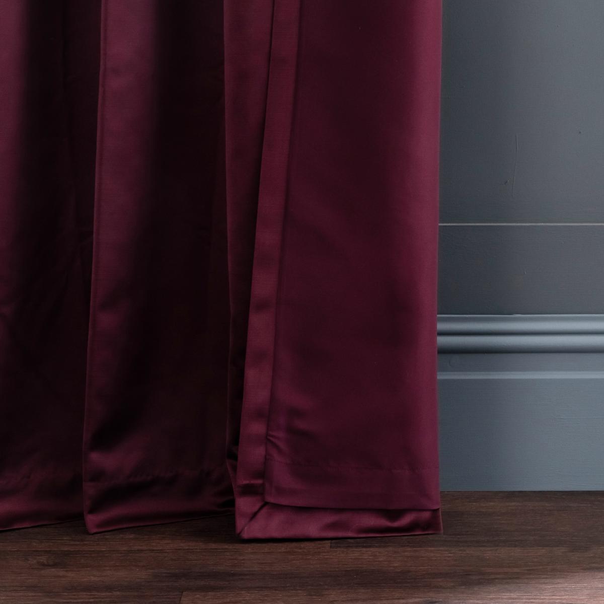 Satin Merlot Eyelet Curtains Merlot – image 6