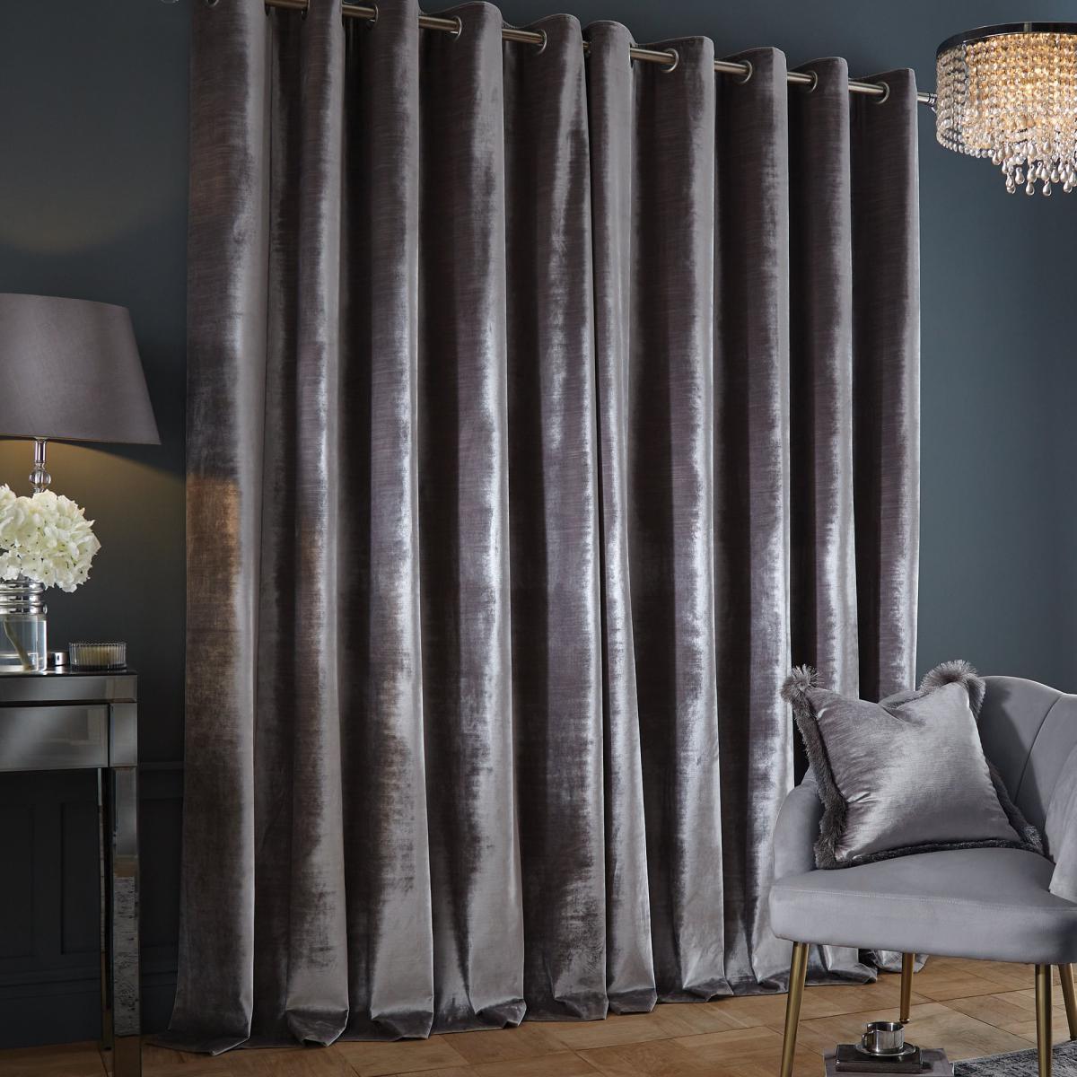 Keston Silver Eyelet Curtains Silver – image 3