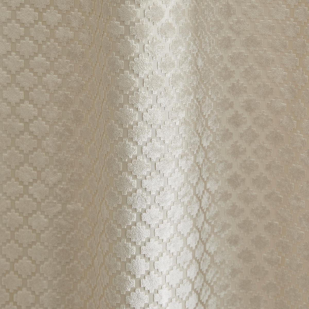 Cut Velvet Champagne Thermal Eyelet Curtains Beige – image 3