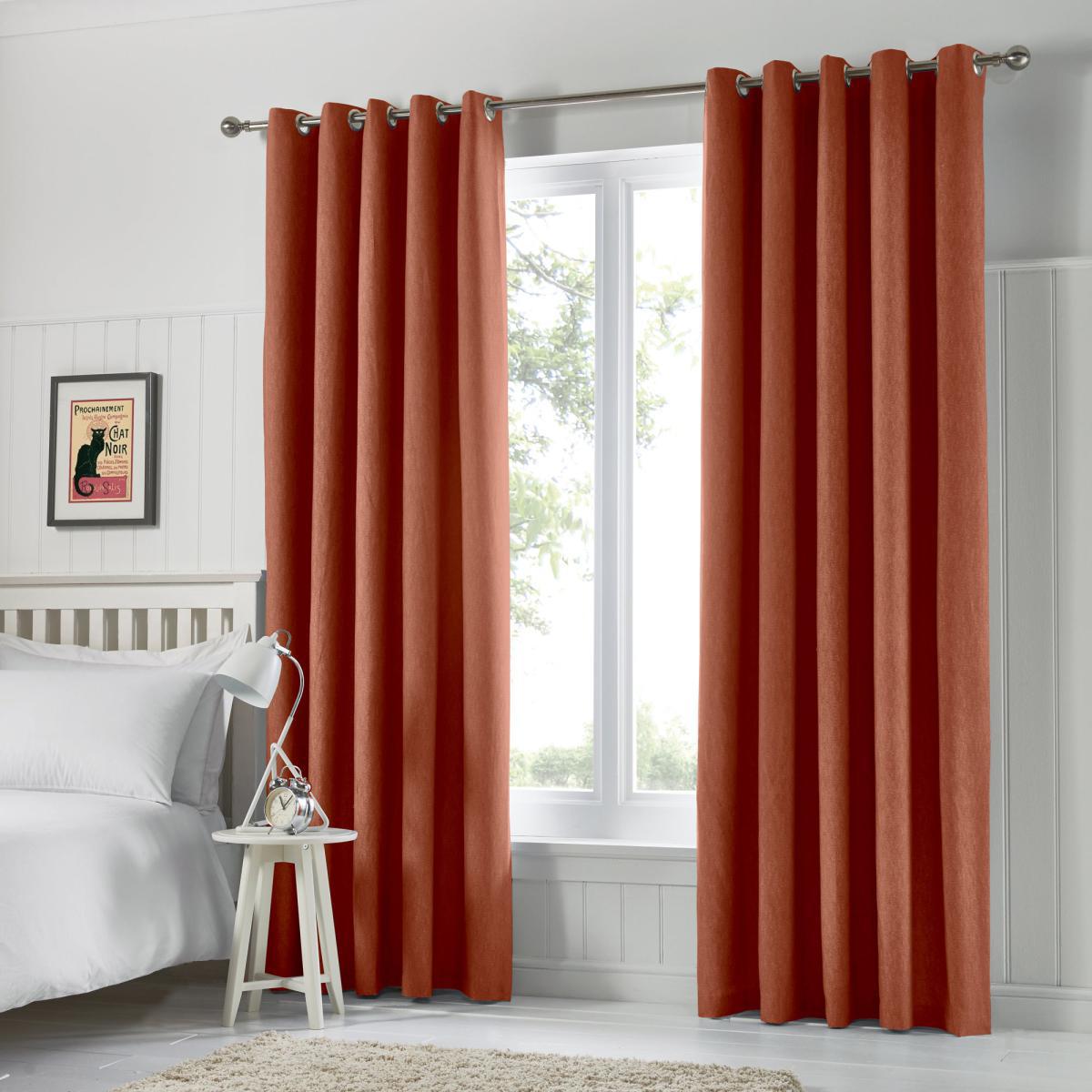 Tyla Paprika Blackout Eyelet Curtains Red – image 2