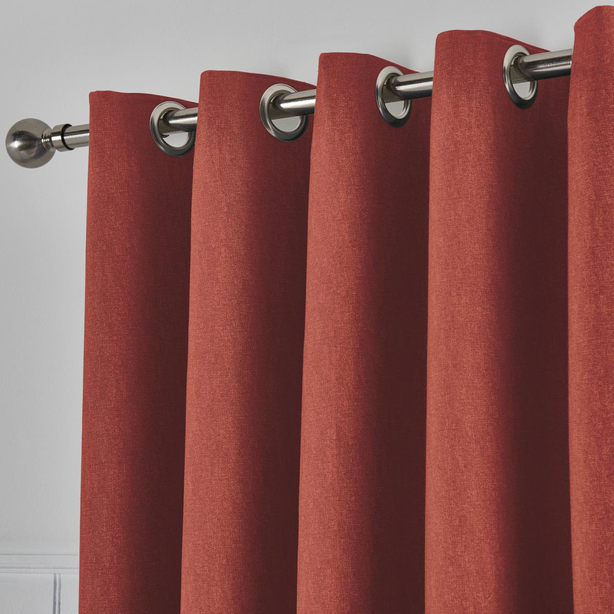 Tyla Paprika Blackout Eyelet Curtains Red – image 4