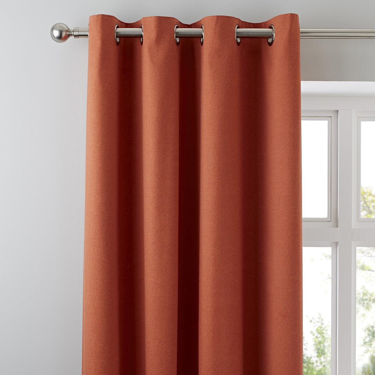 Tyla Paprika Blackout Eyelet Curtains Red – image 1