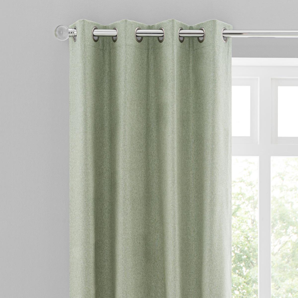 Luna Brushed Sage Blackout Eyelet Curtains Sage – image 1
