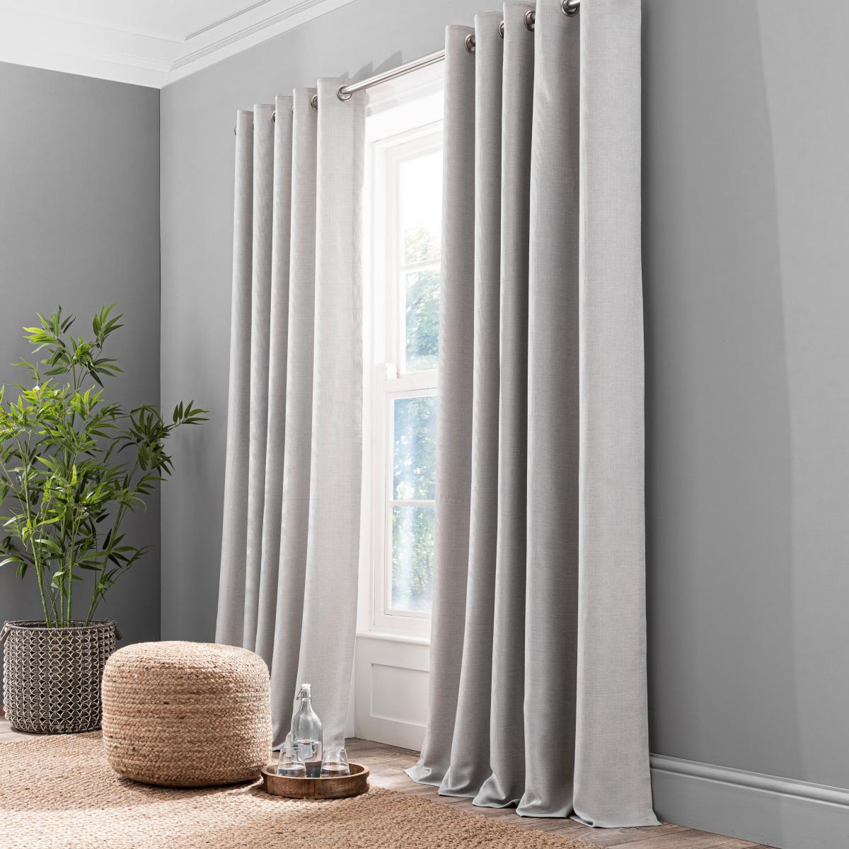 Paris Recycled Silver Eyelet Curtains Silver – image 2