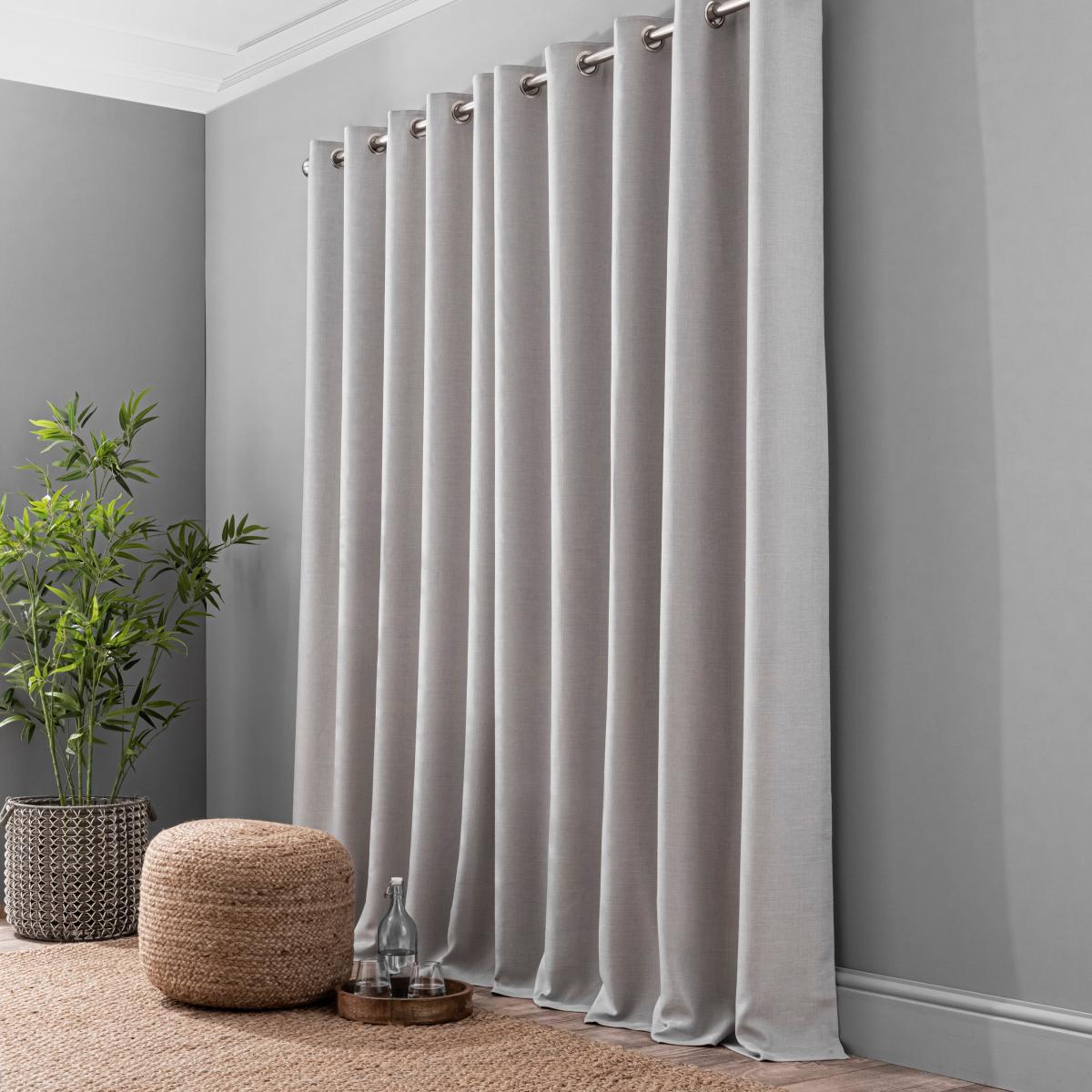 Paris Recycled Silver Eyelet Curtains Silver – image 3