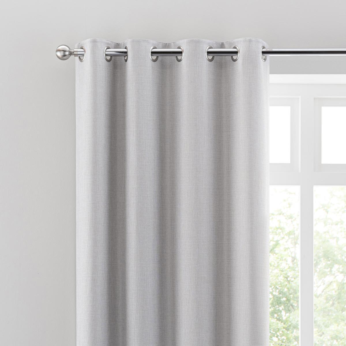 Paris Recycled Silver Eyelet Curtains Silver – image 1