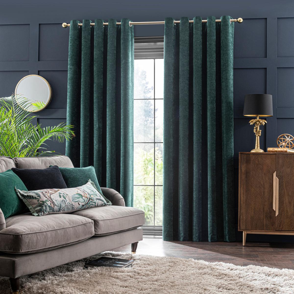 Malden Eyelet Curtain Bottle Green Green – image 2
