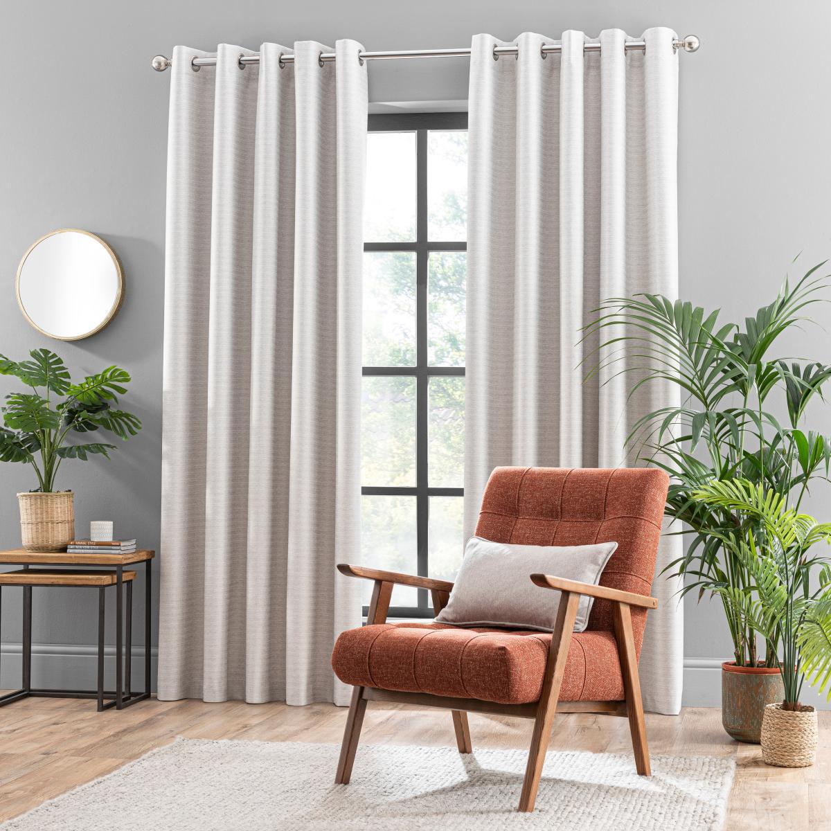 Metropolitan Natural Eyelet Blackout Curtains Natural – image 2