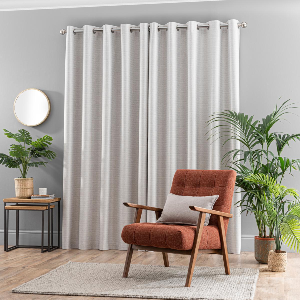 Metropolitan Natural Eyelet Blackout Curtains Natural – image 3
