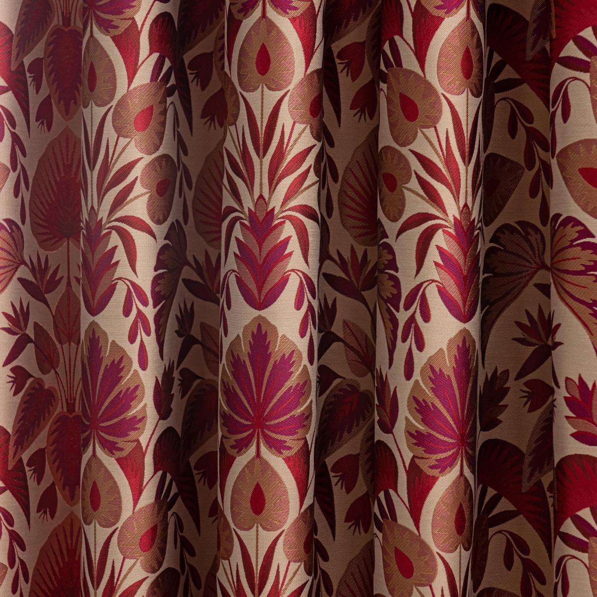 Libertine Jacquard Red Eyelet Curtains Red – image 3