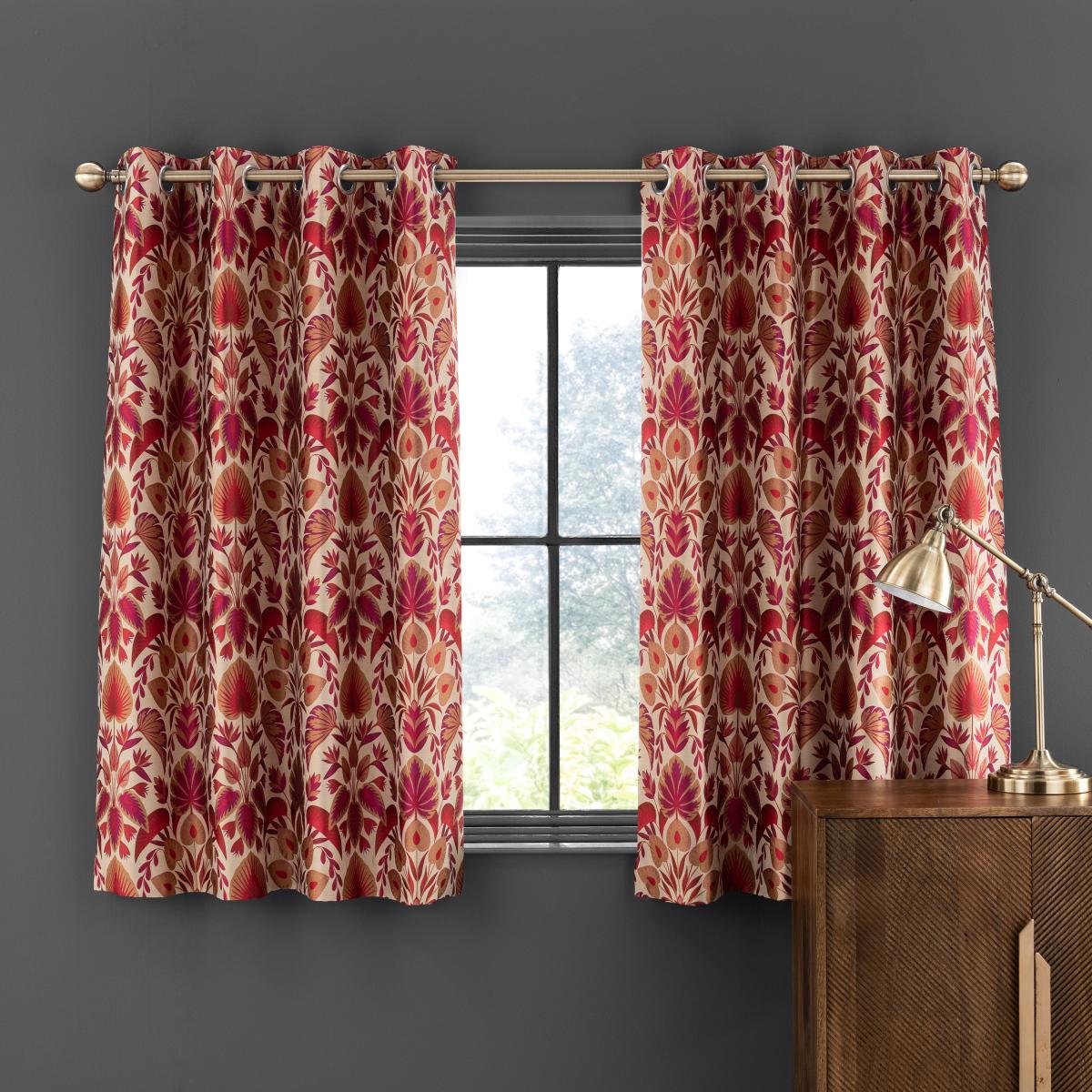 Libertine Jacquard Red Eyelet Curtains Red – image 6