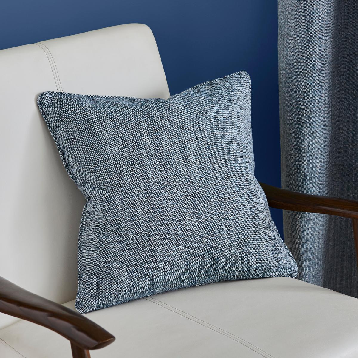 Doha Blue Eyelet Curtains Blue – image 5