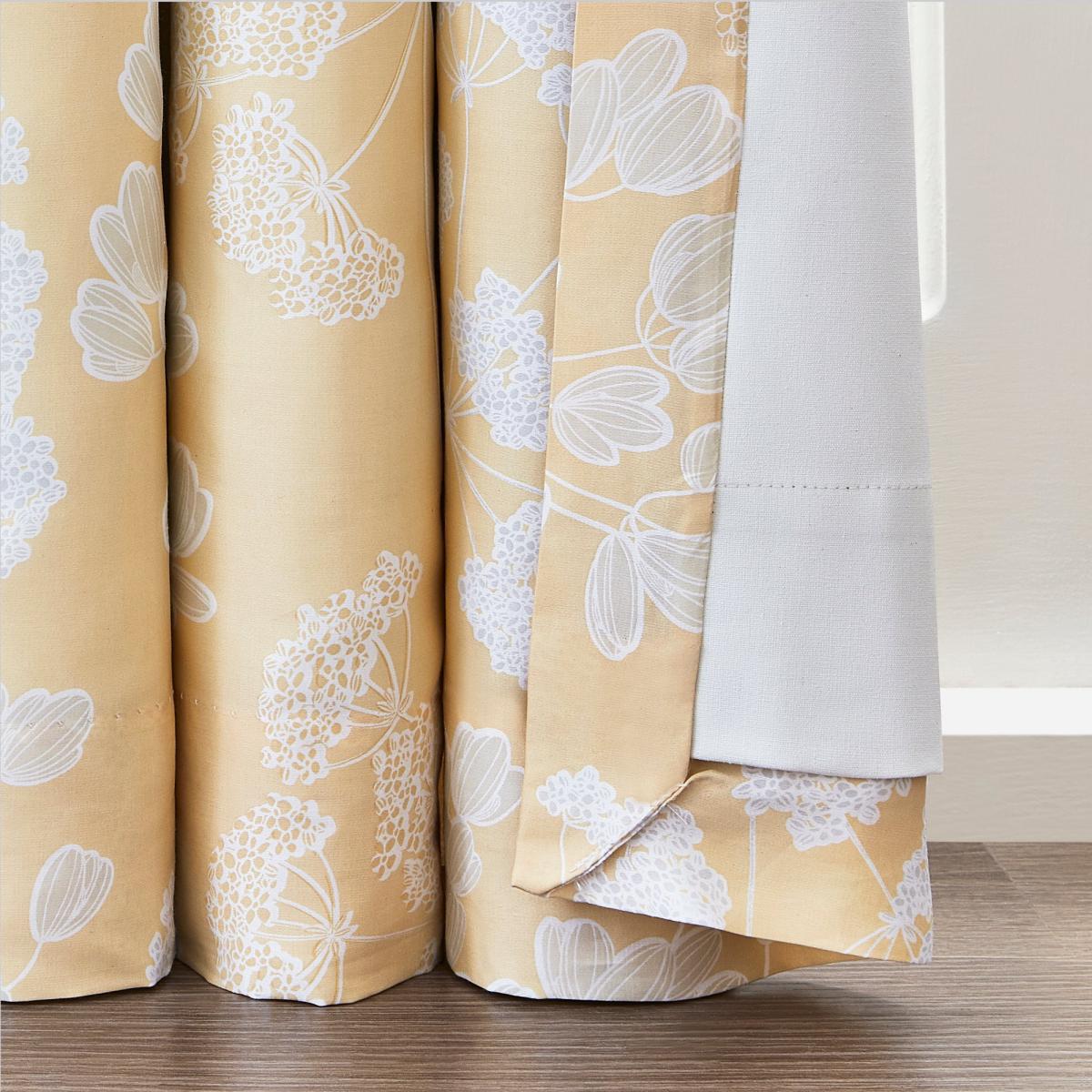 Dorma Daylesford Cotton Sateen Blackout Eyelet Curtains Yellow and White – image 2