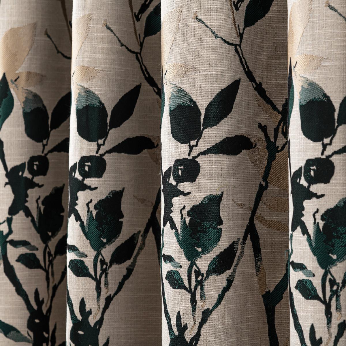 Zen Blackout Thermal Peacock Eyelet Door Curtains Green/Beige – image 3